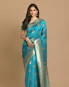 alt message - Mohey Women Dreamy Blue Saree image number 0