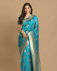 Mohey Women Dreamy Blue Saree