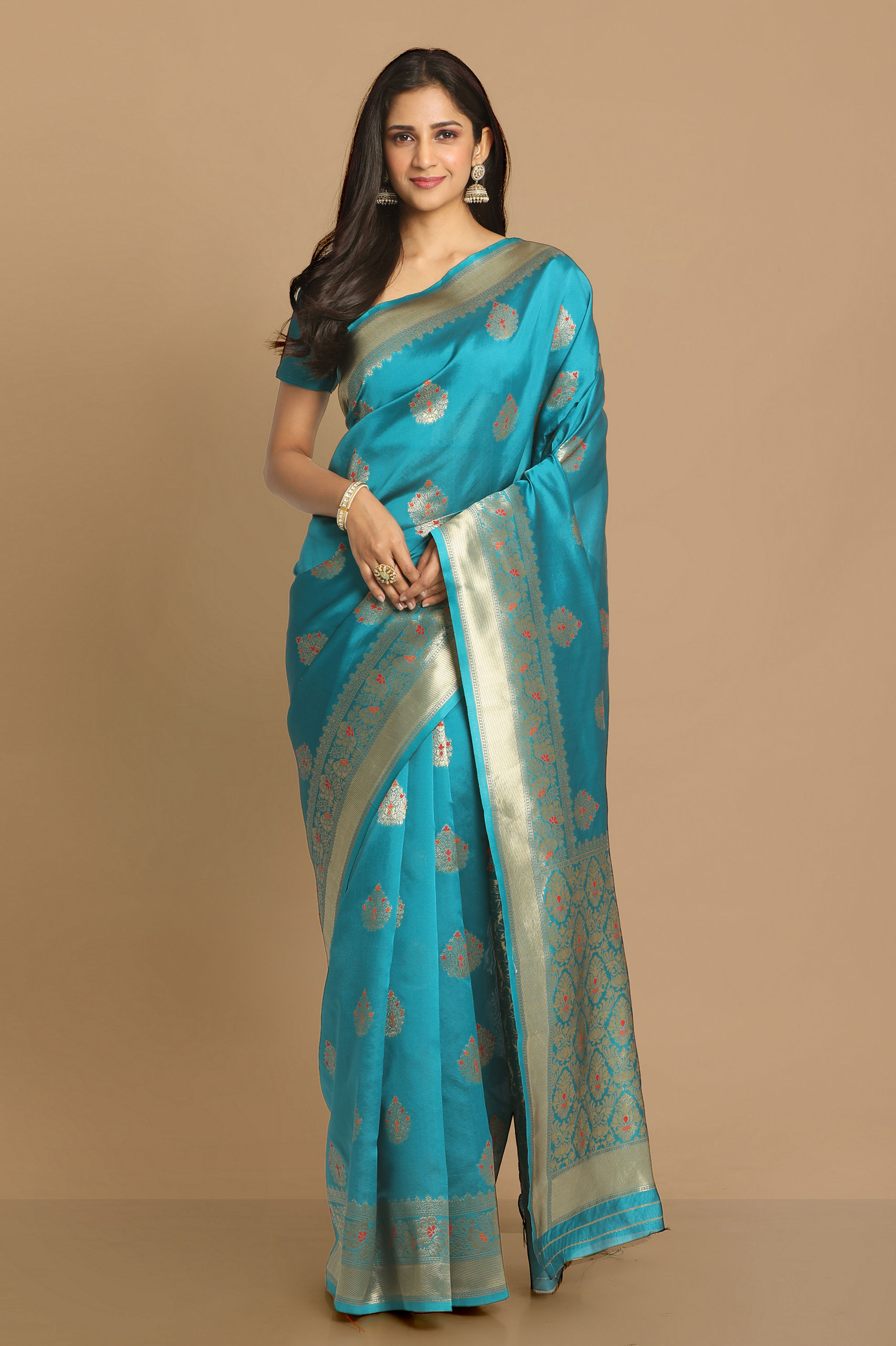 Mohey Women Dreamy Blue Saree