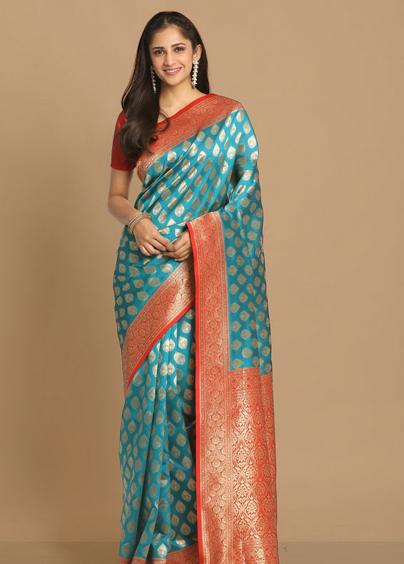 Mohey Women Trendy Dark Green Saree