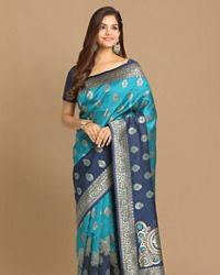 Mohey Women Royal Green Silk Saree
