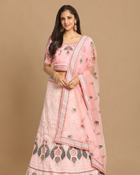 Mohey Women Light Pink Georgette Lehenga