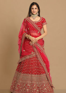 Mohey Women Traditional Embroidered Bridal Lehenga