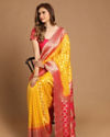 Mohey Women Vibrant Mustard Yellow Saree