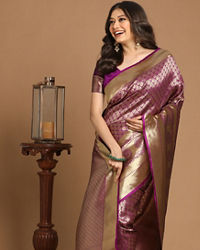 Mohey Women Royal Purple Saree