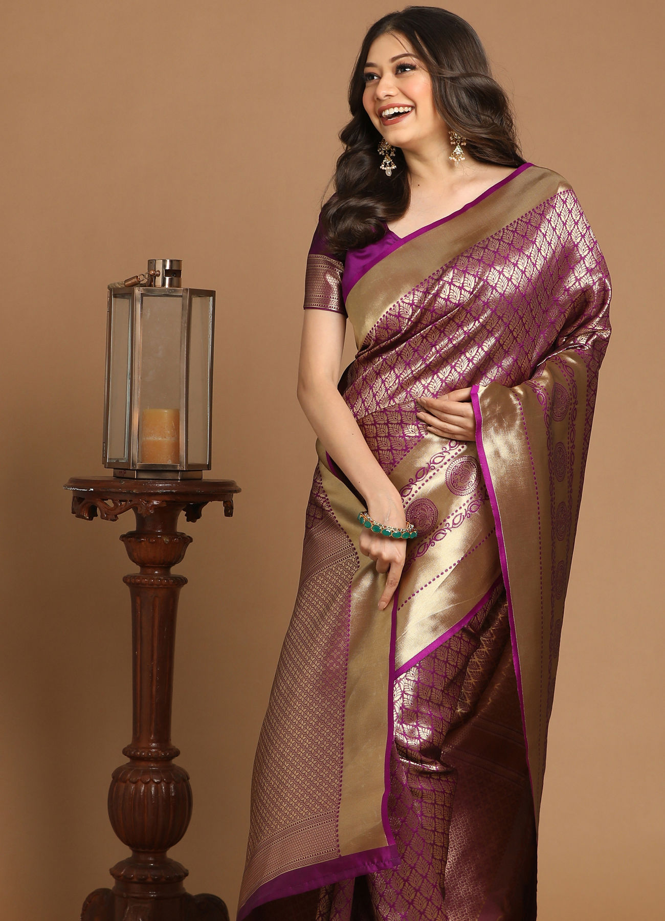 Mohey Women Royal Purple Saree