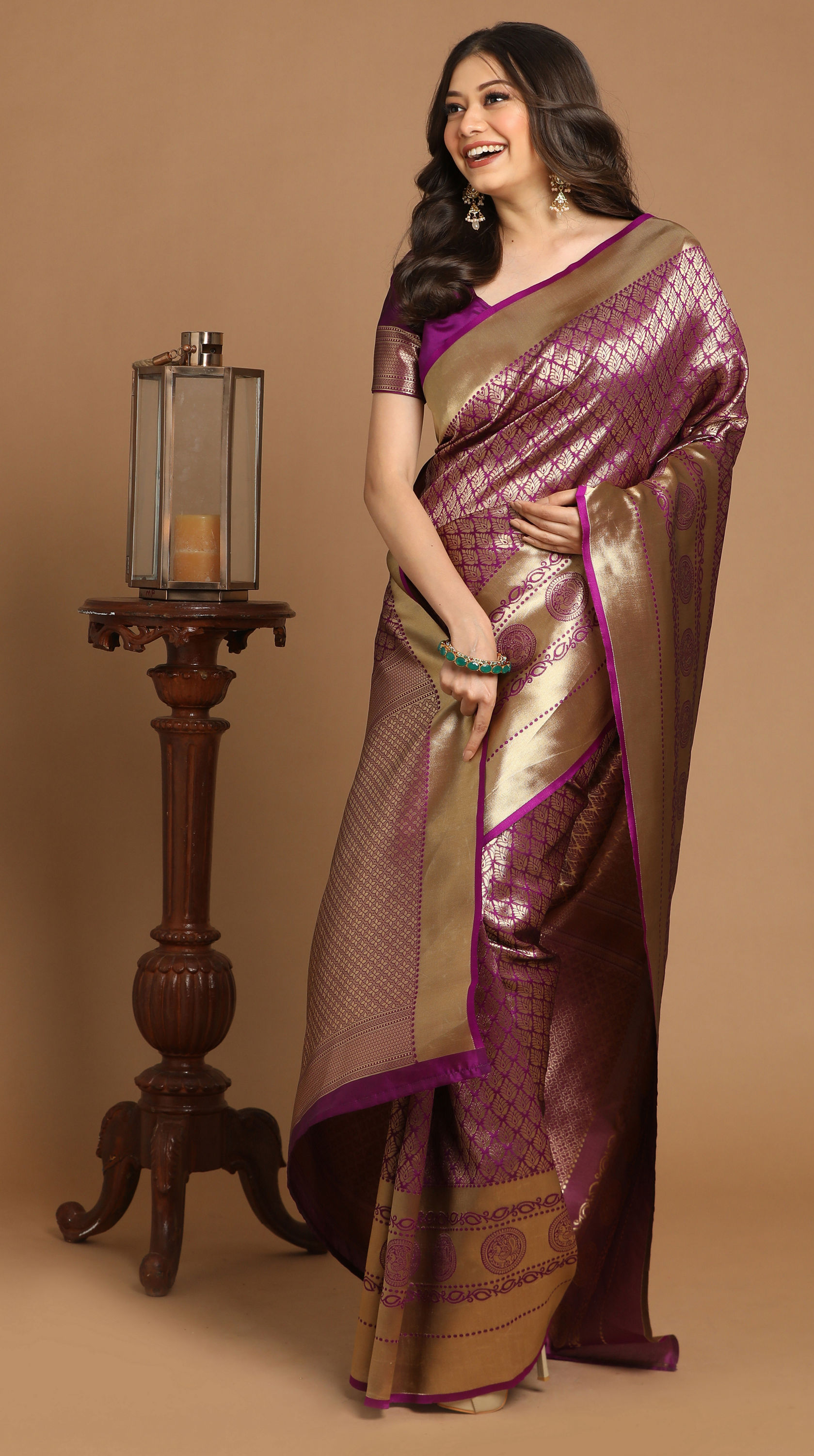 Mohey Women Royal Purple Saree