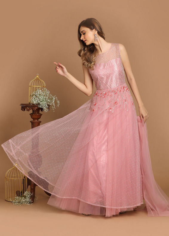 Mohey Women Princessy Pink Gown