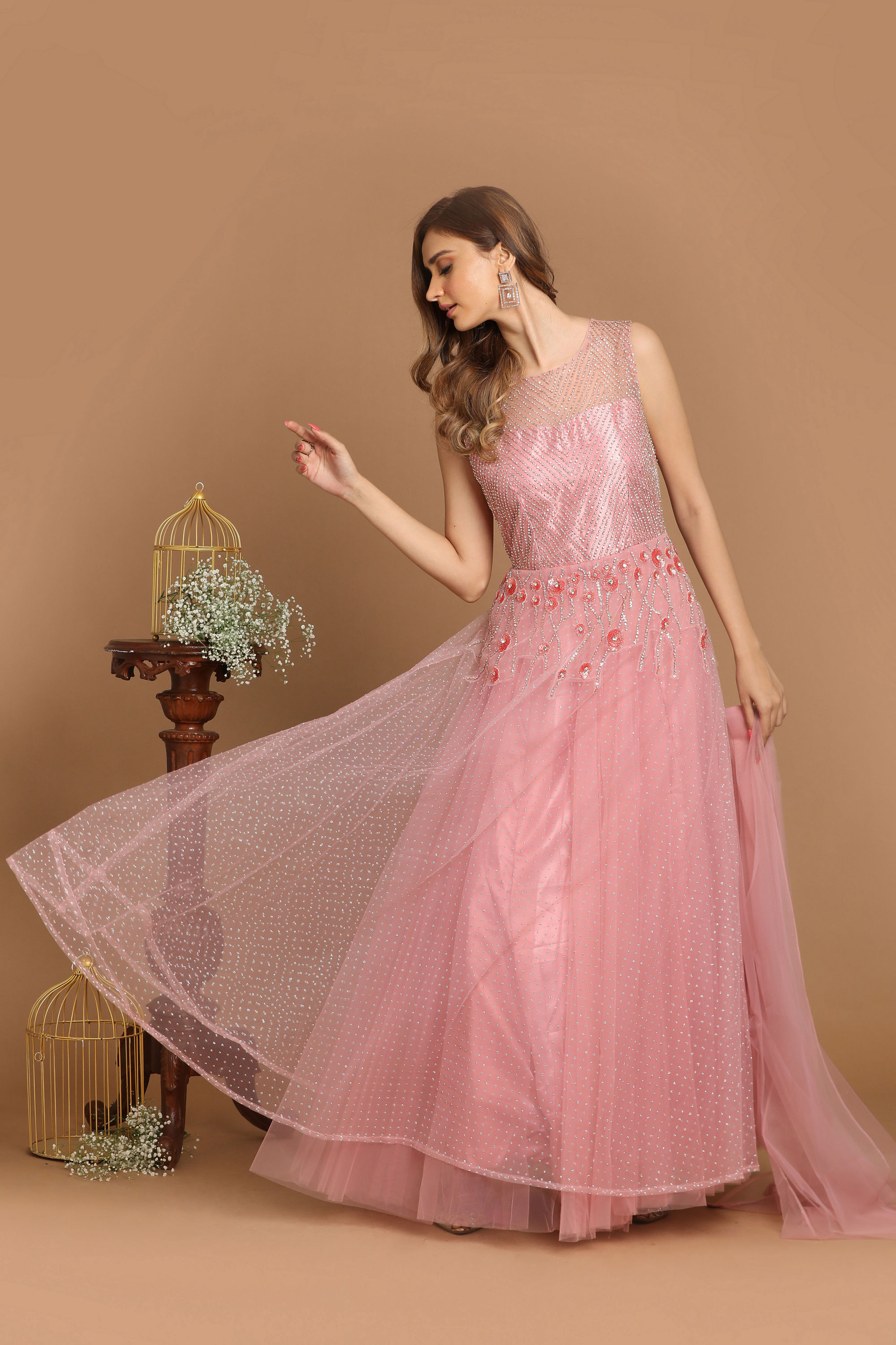 Mohey Women Princessy Pink Gown