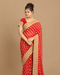 Mohey Women Ravishing Red Saree