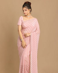 Mohey Women Princessy Pink Saree