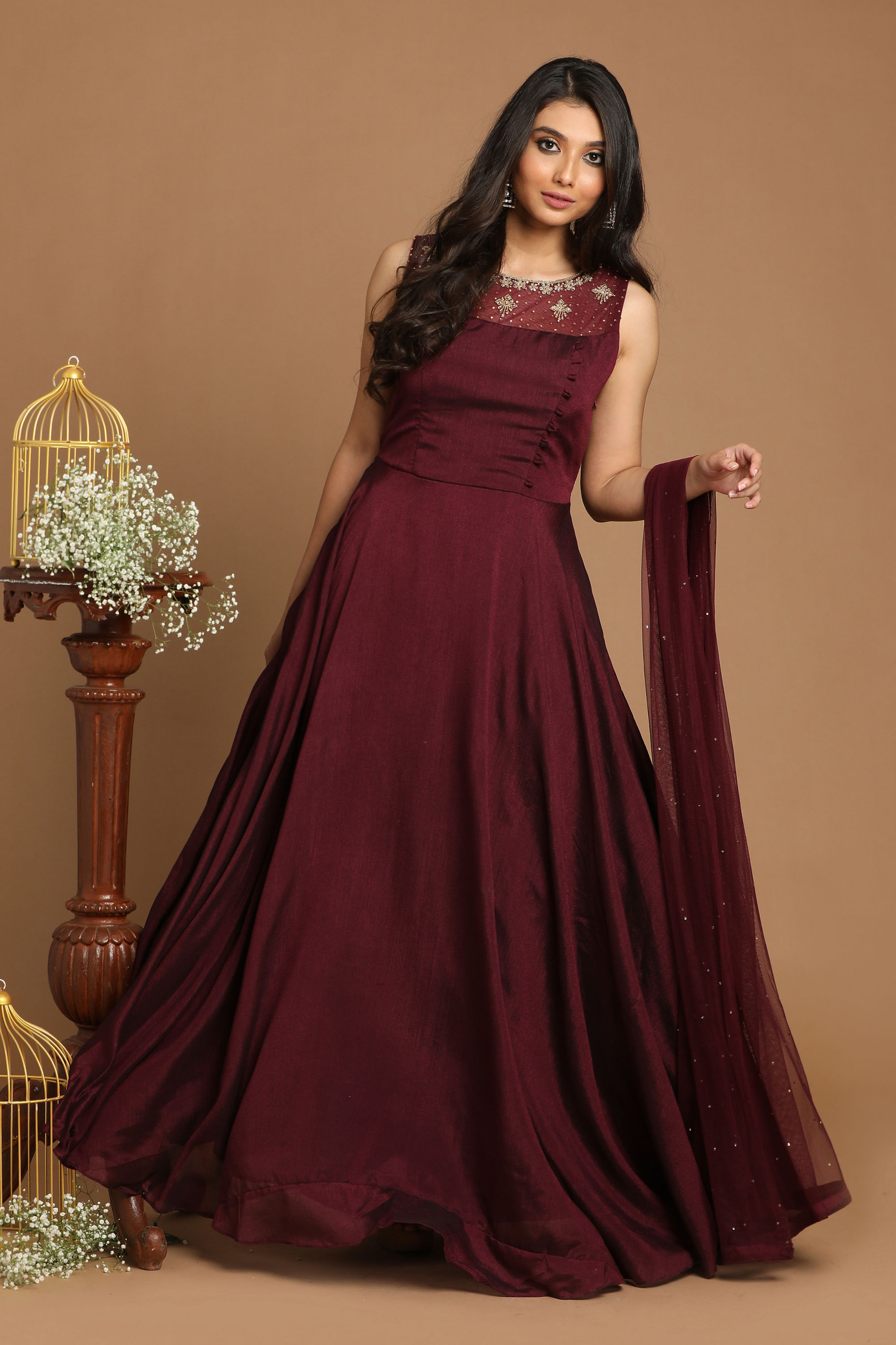 Mohey Women Georgeous Wine Gown