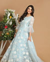 alt message - Mohey Women Light Blue Net Gown image number 2