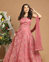 Mohey Women Pink Organza Stitched Suit
