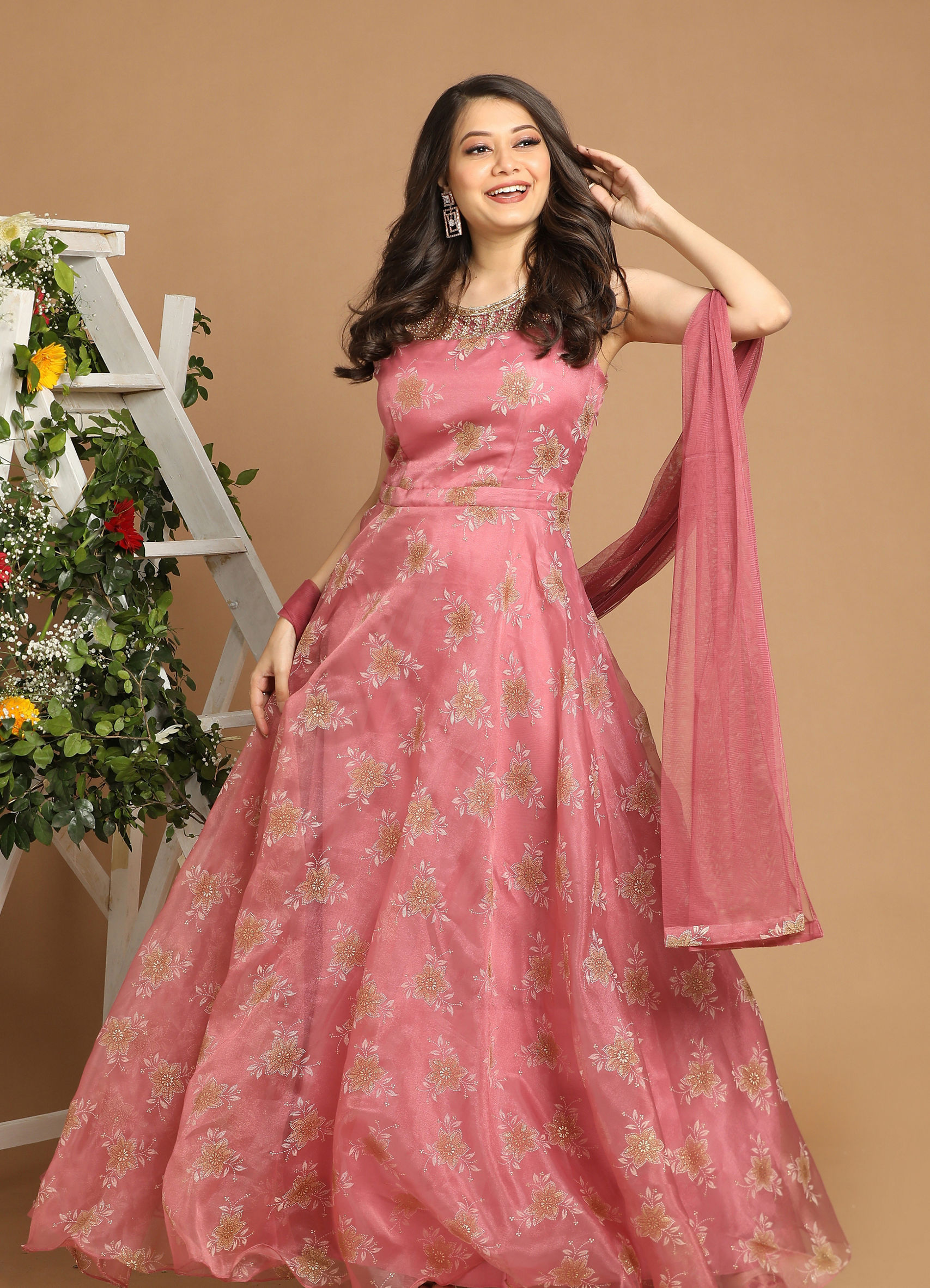 organza indo western dress White Organza Indo- Western Suit with Sequins Work for Wedding & Party