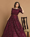 Mohey Women Off Shoulder Purple Gown