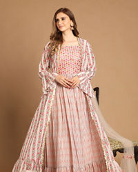 Mohey Women Light Pink Stitched Suit