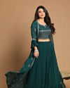 Mohey Women Bottle Green Stitched Suit