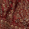 Rani And Maroon Velvet Zari Embroidered Bridal Lehenga