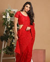 Gorgeous Red Net Saree image number 0