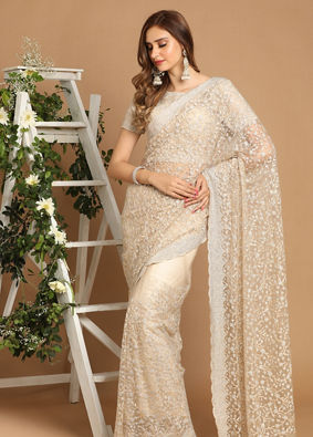 Glamorous Fawn Saree image number 1