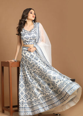 Mohey Women Elegant White Lehenga