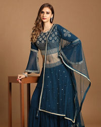 Mohey Women Fabulous Blue Lehenga