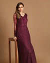 Dazzling Wine Party Wear Gown image number 2