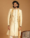 Manyavar Men Luxe Cream Color Sherwani