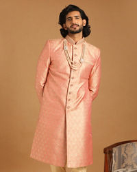 Manyavar Men Elegant Rani Pink Sherwani