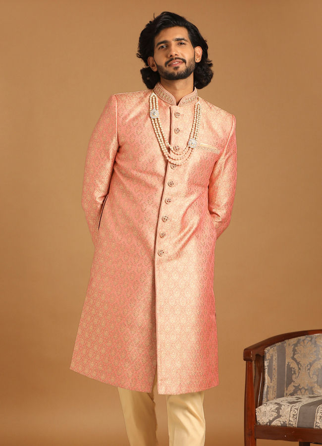 Elegant Rani Pink Sherwani image number 1