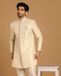 Manyavar Men Offbeat Off White Indo Western