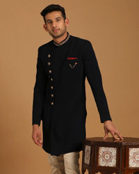 Manyavar Men Vibrant Blue Indo Western