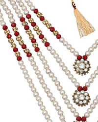 Manyavar Men Layered Gold And Red Mala