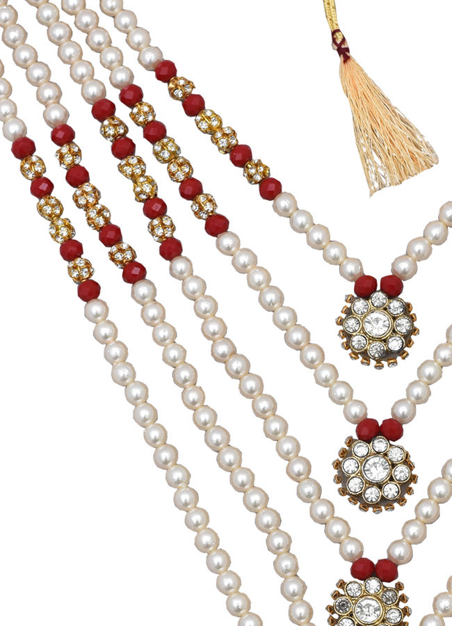 Layered Gold And Red Mala image number 1