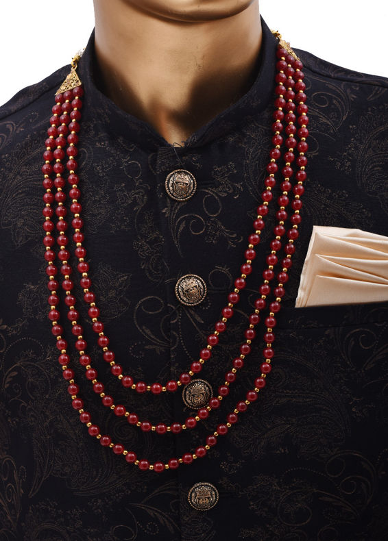 Manyavar Men Enchanting Maroon Mala