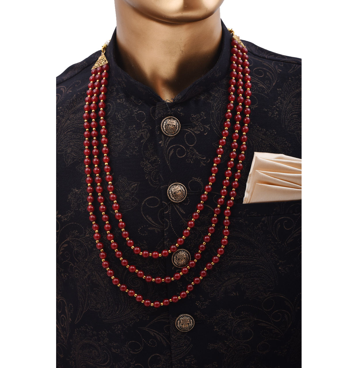 Manyavar Men Enchanting Maroon Mala