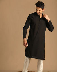 Manyavar Men Casual Black Kurta