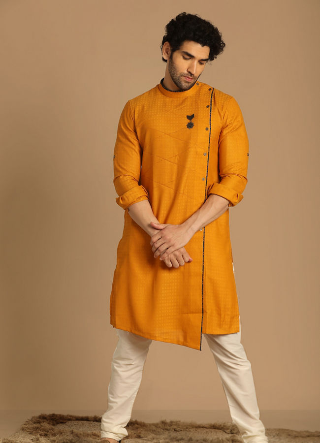 Crisp Light Orange Kurta image number 1