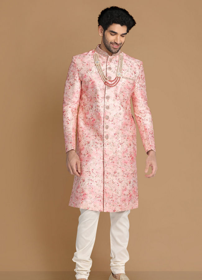Exquisite Pastel Pink Sherwani image number 1
