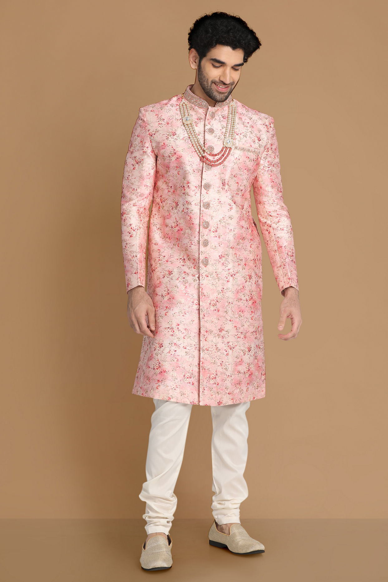 Exquisite Pastel Pink Sherwani image number 1