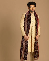 Manyavar Men Nouvelle Beige Sherwani