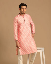 Manyavar Men Pastel Pink Kurta Set