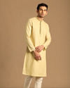 Manyavar Men Beige Solid Kurta Set