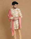 Manyavar Men Biscuit Shade Indo Western Set