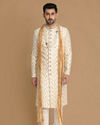 alt message - Manyavar Men Classic Cream Sherwani Suit image number 1