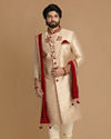 Manyavar Men Graceful Beige Sherwani Set