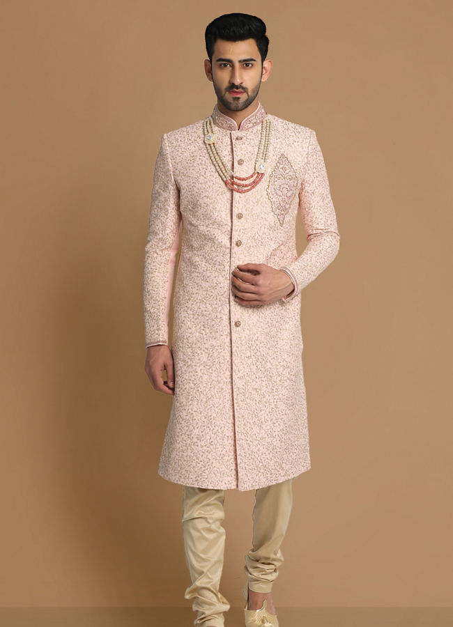 alt message - Manyavar Men Graceful Gajaree Sherwani Set image number 1