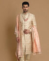 alt message - Manyavar Men Resplendent Beige Sherwani image number 1