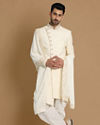 alt message - Manyavar Men Luxe Cream Indo Western Set image number 1